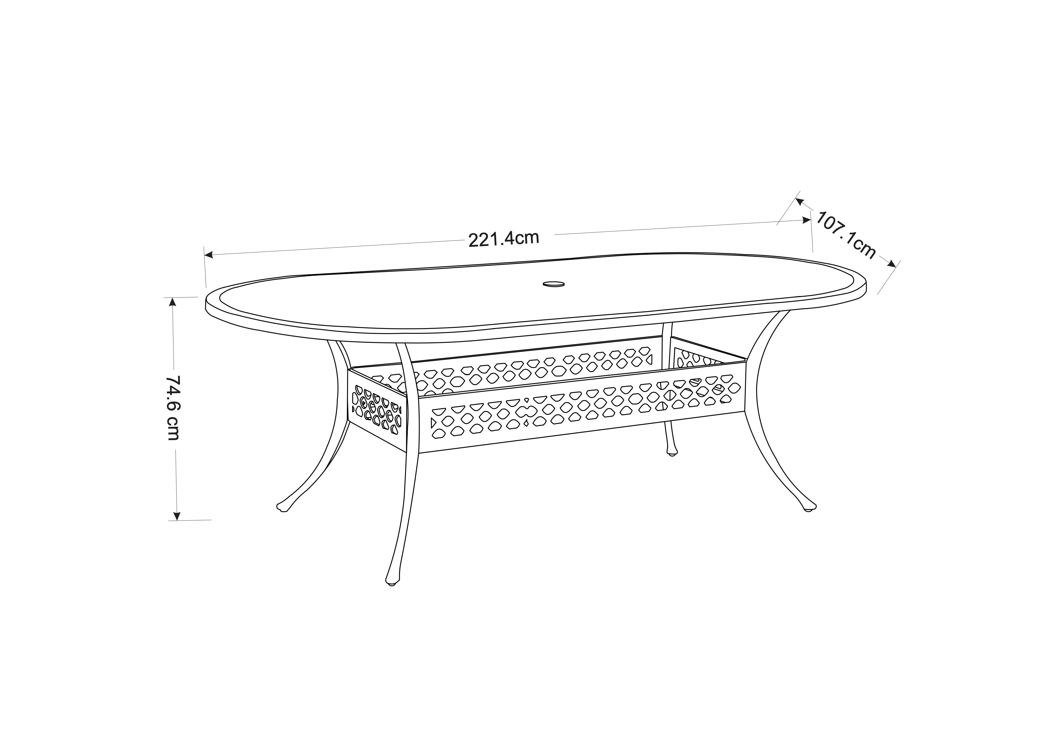 Avebury 6 Seat Dining Set dimensions